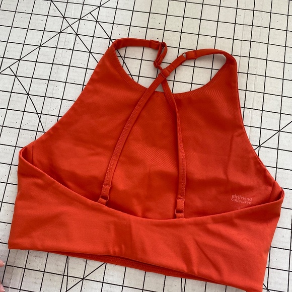 Girlfriend Collective Orange Red Sports Bra - Picture 3 of 4